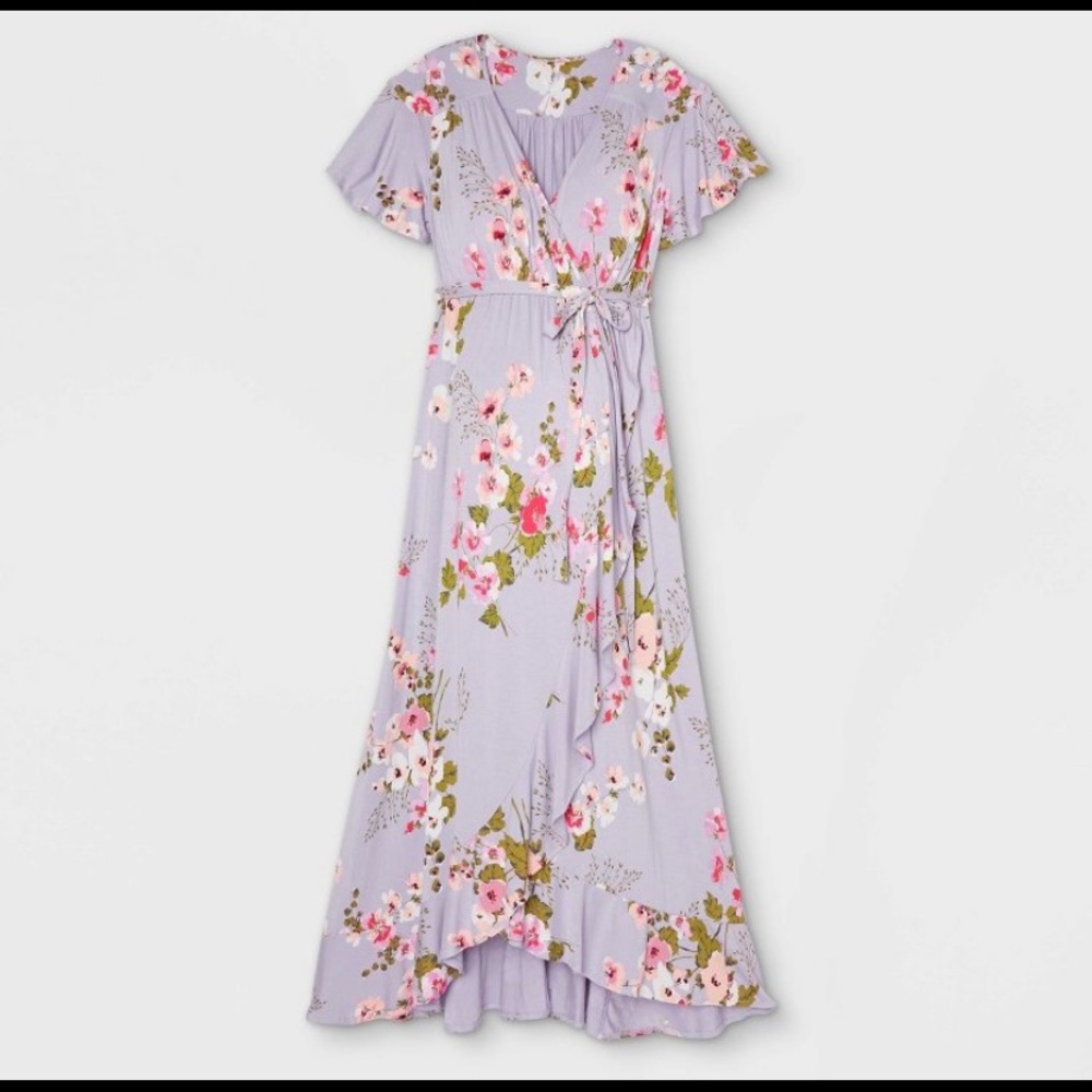 NWOT Maternity Short Sleeve Wrap Dress